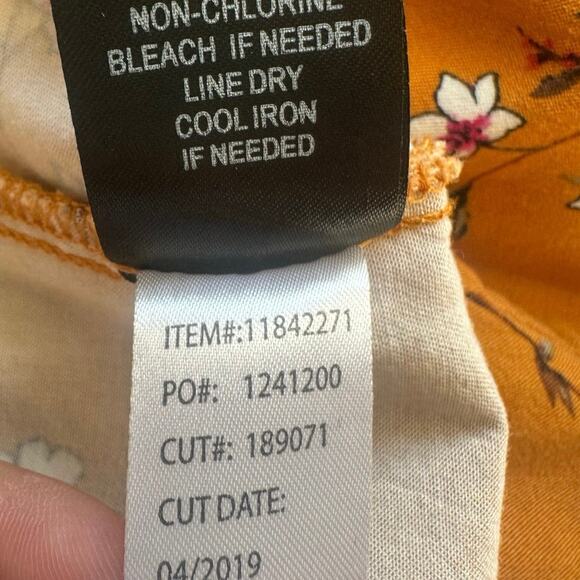Torrid Mustard Floral Babydoll Top Size 5 - Picture 5 of 5